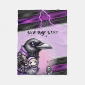Goth Paars Zwart Halloween Feest Baby Borrel Fleece Deken (Voorkant)