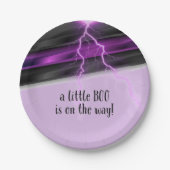 Goth Paars Zwart Halloween Feest Baby Borrel Papieren Bordje (Voorkant)