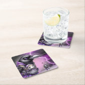 Goth Paars Zwart Halloween Feest Baby Shower Kartonnen Onderzetters (Insitu)