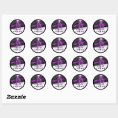 Goth Paars Zwart Halloween Feest Baby Shower Ronde Sticker (Vel)