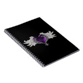 Goth Paarse Hart met Engelvleugels Notitieboek (Rechterzijde)