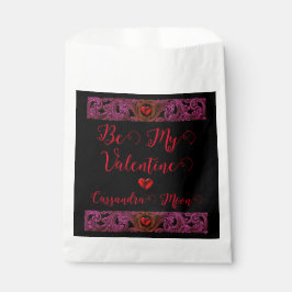 Goth paarse ornament met hart gepersonaliseerd bedankzakje
