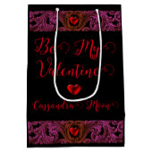 Goth paarse ornament met hart gepersonaliseerd medium cadeauzakje (Achterkant)