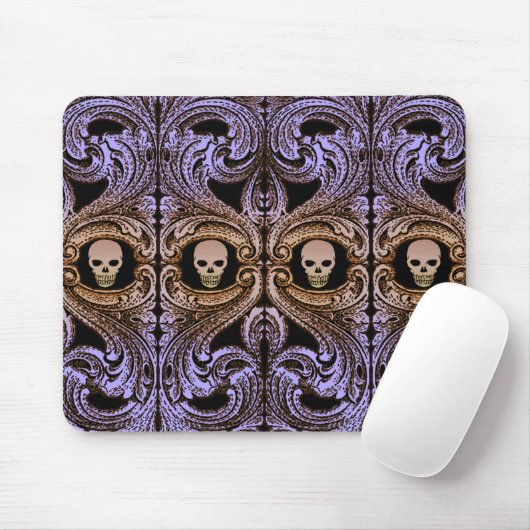 Goth Paarse Versiering Met Schedel Muismat (Met muis)
