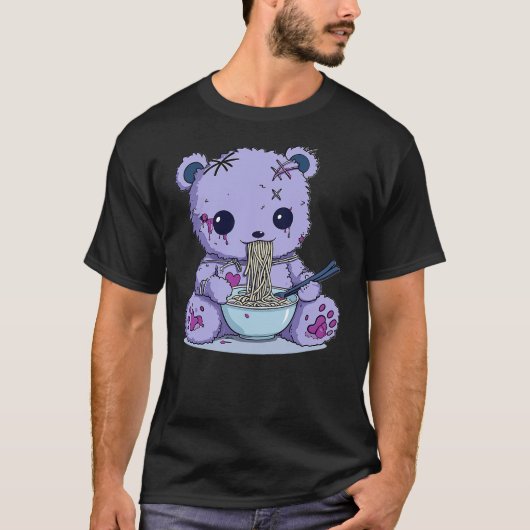 Goth Pastel Cute Creepy Kawaii Teddy Bear Voodoo D T-shirt (Voorkant)