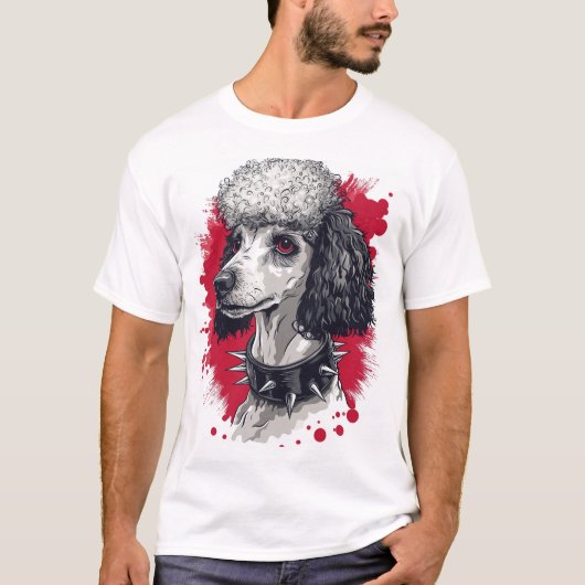 Goth Poodle � Dark Aesthetic Dog T-shirt (Voorkant)
