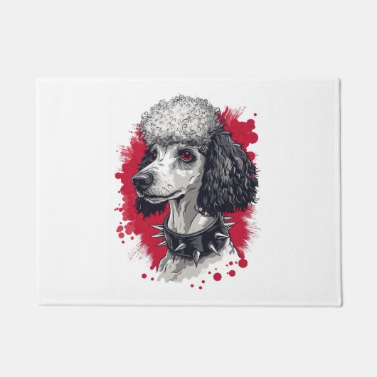 Goth Poodle – Donkere esthetische hond Deurmat (Voorkant)