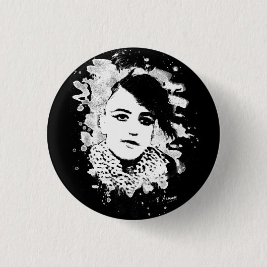 Goth Punk Girl Ronde Button 3,2 Cm (Voorkant)
