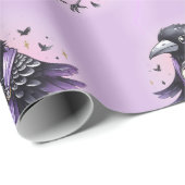 Goth Purple Zwarte Halloween Evenement Baby Shower Cadeaupapier (Rol Hoek)