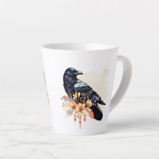 Goth Raven Coffee Mug Dark Aesthetic Latte Mok (Rechterhoek)