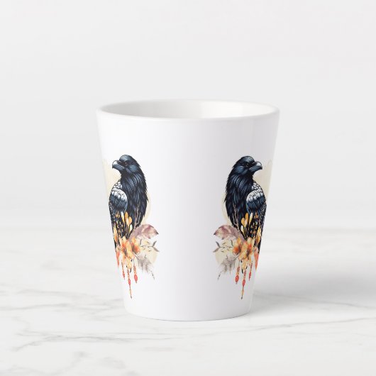 Goth Raven Coffee Mug Dark Aesthetic Latte Mok (Voorkant)