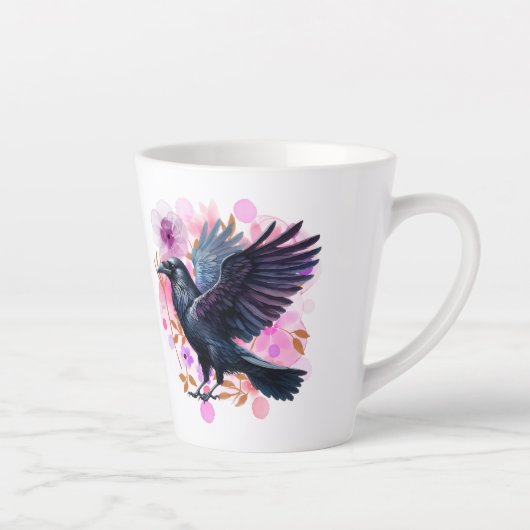 Goth Raven Coffee Mug Dark Aesthetic Latte Mok (Rechts)