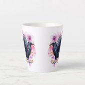 Goth Raven Coffee Mug Dark Aesthetic Latte Mok (Voorkant)