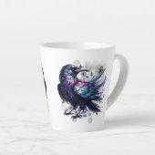 Goth Raven Coffee Mug Dark Aesthetic  Latte Mok (Rechterhoek)