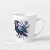 Goth Raven Coffee Mug Dark Aesthetic  Latte Mok (Rechts)