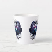 Goth Raven Coffee Mug Dark Aesthetic  Latte Mok (Voorkant)