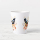 Goth Raven Coffee Mug Dark Aesthetic  Latte Mok (Voorkant)