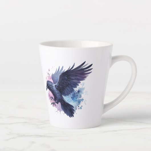 Goth Raven Coffee Mug Dark Aesthetic Latte Mok (Rechts)