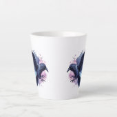 Goth Raven Coffee Mug Dark Aesthetic Latte Mok (Voorkant)