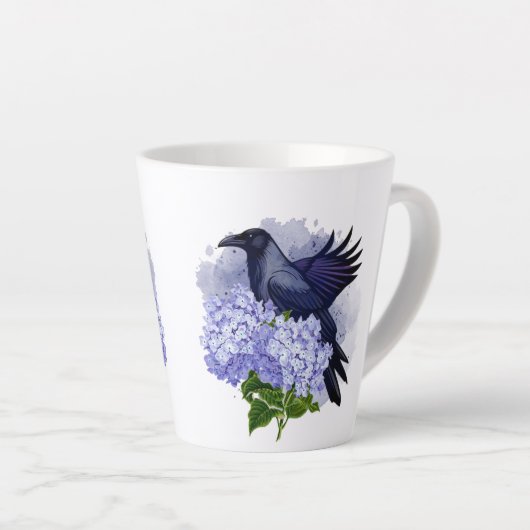 Goth Raven Coffee Mug Dark Aesthetic  Latte Mok (Rechterhoek)