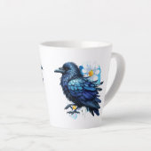 Goth Raven Coffee Mug Dark Aesthetic  Latte Mok (Rechterhoek)