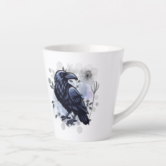 Goth Raven Coffee Mug Dark Aesthetic  Latte Mok (Rechts)
