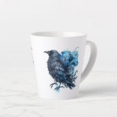Goth Raven Coffee Mug Dark Aesthetic  Latte Mok (Rechterhoek)