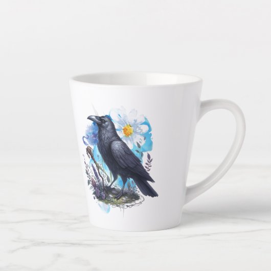 Goth Raven Coffee Mug Dark Aesthetic Latte Mok (Rechts)