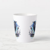 Goth Raven Coffee Mug Dark Aesthetic Latte Mok (Voorkant)