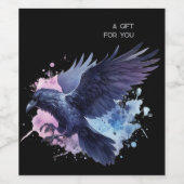 Goth Raven Dark Aesthetic Wijn Etiket (Enkel label)