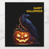 Goth Raven Dark Aesthetic Wijn Etiket (Enkel label)