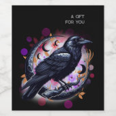 Goth Raven Dark Aesthetic  Wijn Etiket (Enkel label)