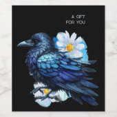 Goth Raven Dark Aesthetic  Wijn Etiket (Enkel label)