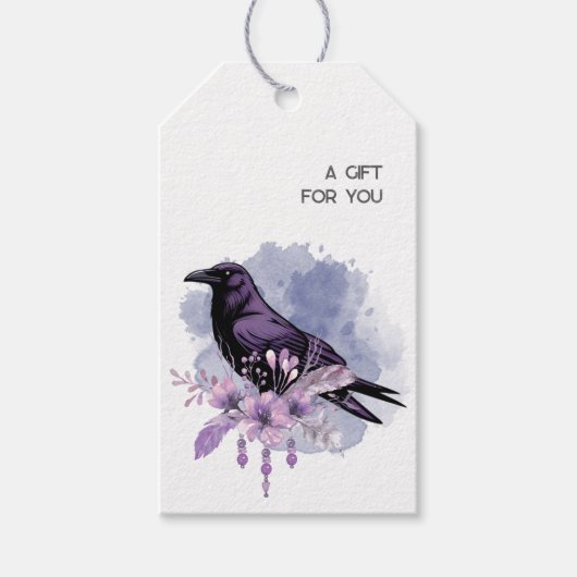 Goth Raven Donkere Esthetiek Cadeaulabel (Voorkant)