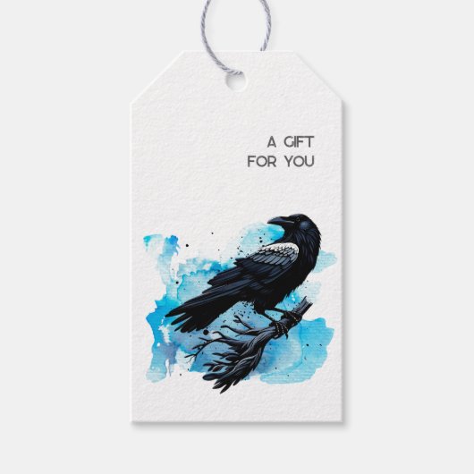 Goth Raven Donkere Esthetiek Cadeaulabel (Voorkant)