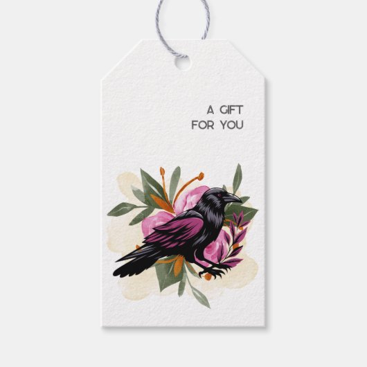 Goth Raven Donkere Esthetiek Cadeaulabel (Voorkant)