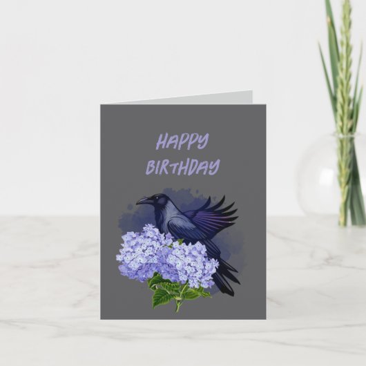 Goth Raven Kraai Verjaardags Kaart (Voorkant)