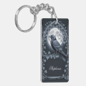 Goth Raven Moon Keychain (Voorkant Links)