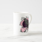 Goth Raven Rozen Frame Porselein Kop (Voorkant rechts)