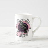 Goth Raven Rozen Frame Porselein Kop (Rechts)