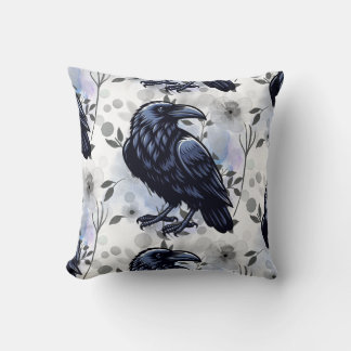 Goth Raven Throw Pillow Kussen