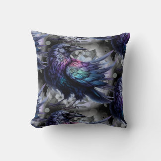 Goth Raven Throw Pillow Kussen