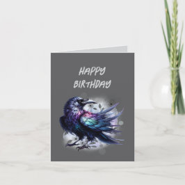 Goth Raven Verjaardagskaart Donkere Esthetiek Bedankkaart