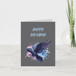 Goth Raven Verjaardagskaart Donkere Esthetiek Bedankkaart