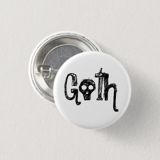 Goth Ronde Button 3,2 Cm (Voorkant /achterkant)