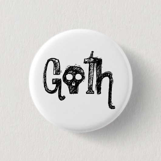 Goth Ronde Button 3,2 Cm (Voorkant)