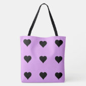 Goth roze en zwart hart ontwerp tote bag (Achterkant)