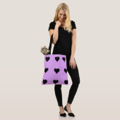 Goth roze en zwart hart ontwerp tote bag (Op model)