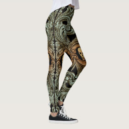 Goth saliegroene ornament met schedel leggings