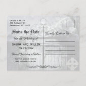 Goth Save Our Date Couple Photo Wedding Postcard Aankondigingskaart (Achterkant)